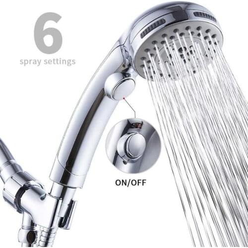 And Japanese button held shower set water stop pressurization multi-functional bathroom shower nozzle 6 functions