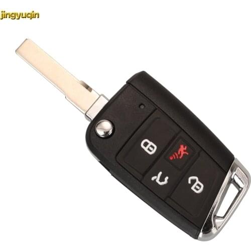 Jingyuqin 10pcs 4BTN Remote Car Key Fob Shell For VW Volkswagen 2015-2020 Golf 2017-2020 GTI Tiguan Teramont Tharu Tayron T-ROC