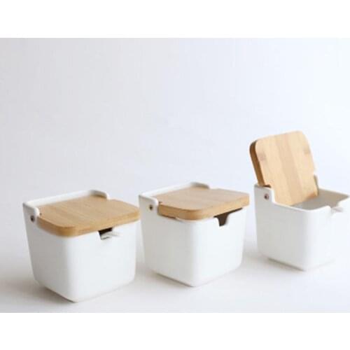 Ceramic Seasoning Pot Flip Seasoning Pot Seasoning Bottle Salt Kitchen Supplies Seasoning Box Seasoning Container Spice Box