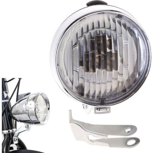 Classic Retro Bicycle Head Light Super Bright LED Metal Chrome Bike Headlight Cycling Lighting Equipment Night Riding Accessory