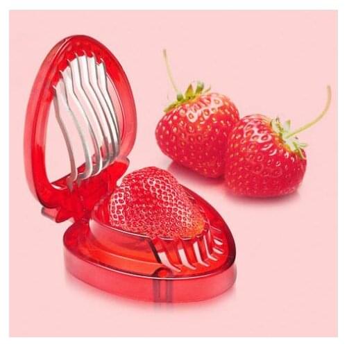 Strawberry Slicer Fruit Cutter Carving Tool Salad Cutter Stainless Steel strawberry cutter Fruit slicer Portable Kitchen Gadgets
