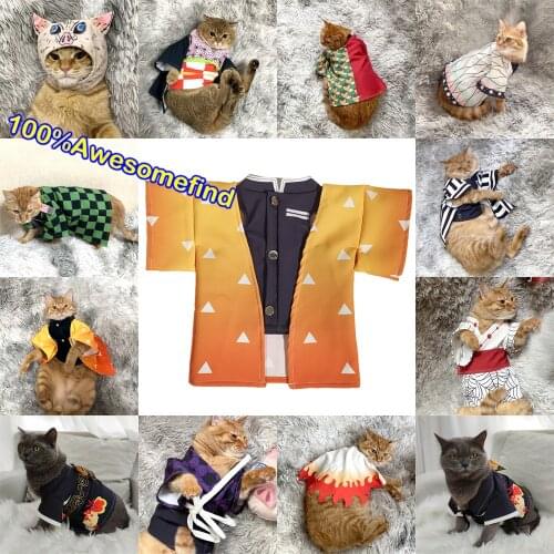 Anime Demon Slayer Kimetsu no Yaiba Cosplay Costume Kimono Cape Pet Cats Suits Kamado Tanjirou Kochou Shinobu Kamado Nezuko