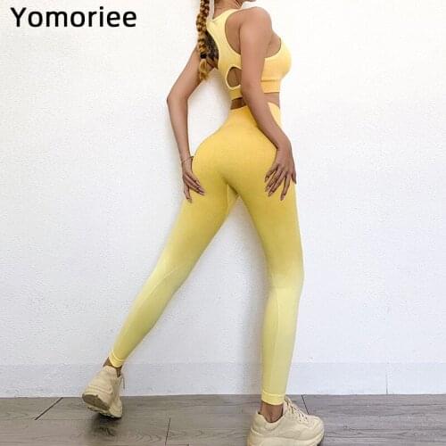 Two-piece Yoga Suit Female High-waisted Exercise Yoga Pants Beautiful Back Hollow Fitness Vest Bra Running Leggings Women Set