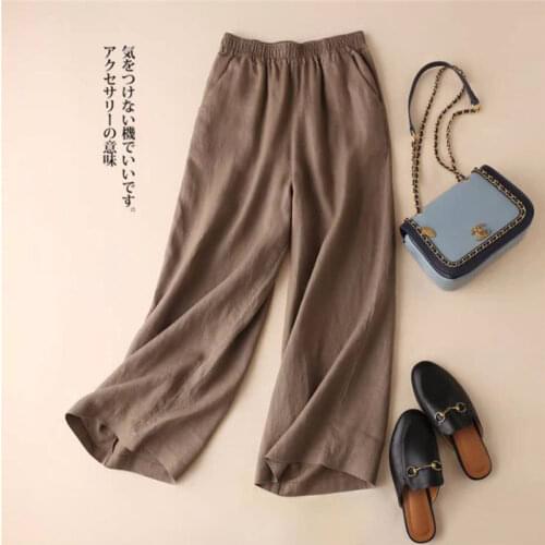 Limiguyue Cotton Linen Pants Women Wide Leg Pant Plus Size Trousers Good Ladies Clothes Casual Summer Aesthetic Harajuku K735