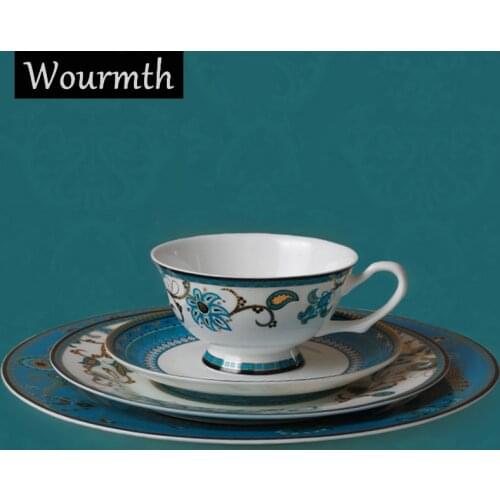 Western Food Plates Set European Hotel Steak Disk Household Ceramic Cake Tray Cafe cup Saucer Set High-quality Dinner Tableware