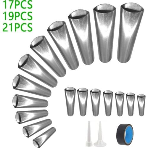 17/19/21 Pcs 5-35mm Caulking Nozzle Applicator Finishing Tool Glue Mouth Caulking Finisher Scraper Grout Tool Wall Repair Tools