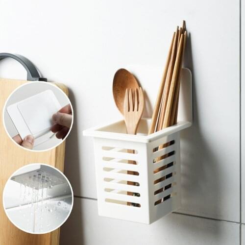 Wall Mounted Japanese Style Tableware Holder Kitchen Chopsticks Fork Spoon Drain Drying Rack Kitchen Cutlery Organizer Drainer