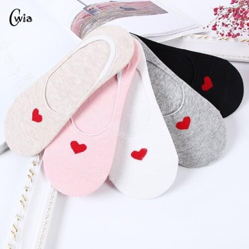 Heart Invisible Short Woman Sweat summer comfortable cotton girl womens boat socks ankle low female 1pair=2pcs X117