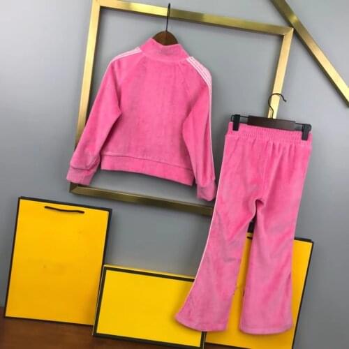 2021 New Autumn Winter Red Sport Girls Boys Clothing set for kids outwear 3 4 5 6 8 10 12Years