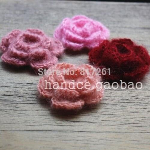 2016 new arrival fashion 30pic/lot 3 layer cotton crochet flowers as Christmas tree decoration with flower for happiness