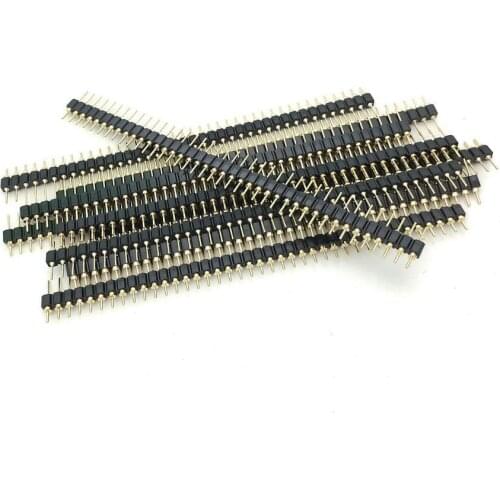 Single Row 40Pin 2.54mm Round Male Pin Header gold plated machined