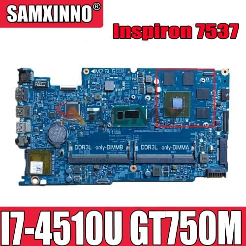 Original Laptop motherboard For DELL Inspiron 7537 I7-4510U GT750M Mainboard 12311-2 CN-0DPX9G 0DPX9G SR1EB N14P-GT-A2