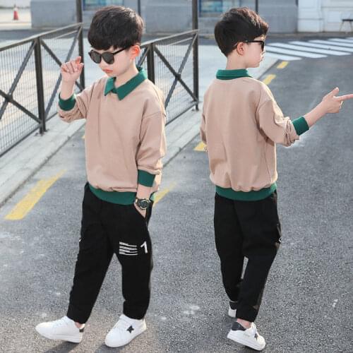2021 Autumn Spring Baby Boy Fashion Formal Clothing Set Kid Suits Set Solid Shirt Pants 2pac/set Children Clothes Set 4-12 Years