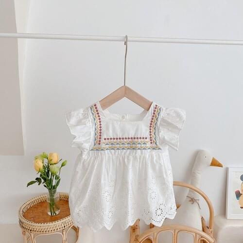 Melario Embroidery Baby Girls Dress Summer Cute Baby Princess Birthday Party Dresses Cotton Costume Toddler Infant Kids Clothing