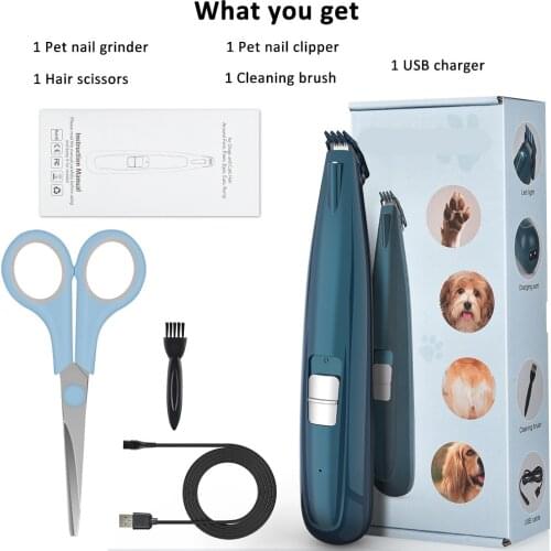 Professional Pet Dog Clipper for Paws Foot Face Hair Trimmer USB Rechargeable Cat Grooming Clipper LED Dog Scissors Low Noise