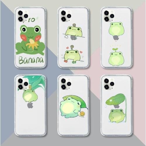 CARTOON Frog Phone Case Transparent For iPhone 12 11 pro mini XS XR X max 5 6 s 7 8 plus Soft TPU Clear Mobile bags