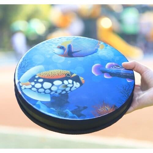 Multicolor Wooden Ocean Drum Orff Musical Tool 10 Inches