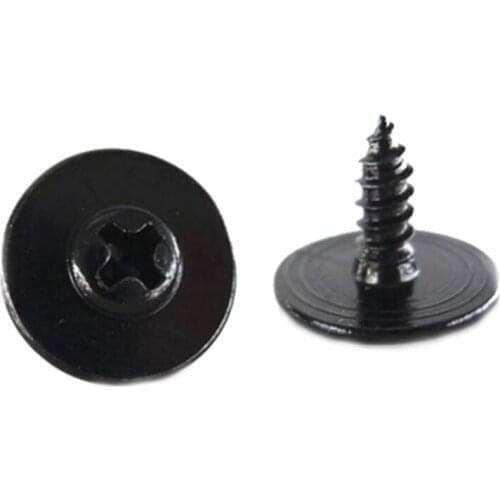 36pcs M2.3 Round Head Phillips Self-Tapping Screws Enlarged Pad PWA Meson Widened Black Zinc-Plating Carbon Steel