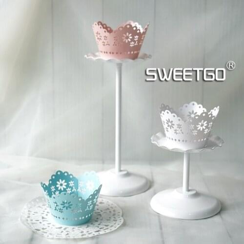 Snow cupcake side 10pcs/pack hollow out pearl paper cupcake surrounding edge bakeware cake tools white/blue/pink/silver