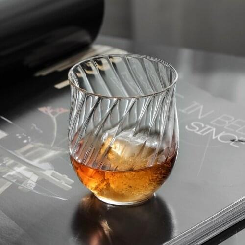 Nordic Style Simple Design Whirlwind Vein Whisky Tumbler Whiskey Copita Nosing Glass Bar Minority Brandy XO Wine Tasting Snifter