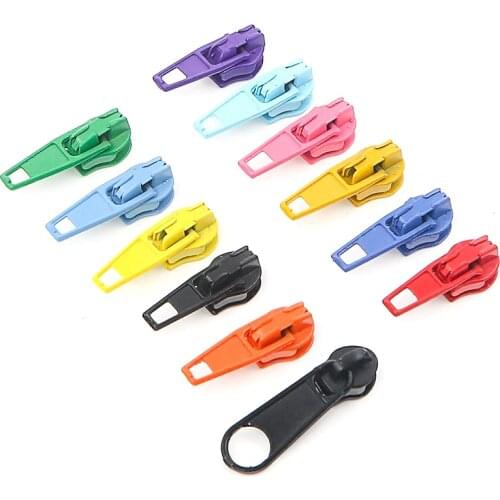 Suoja 10Pcs/pack 3# Nylon Zipper Pull Slider Head For DIY Repair Pillow Quilt Bedding Bag 10 Colors For Choose