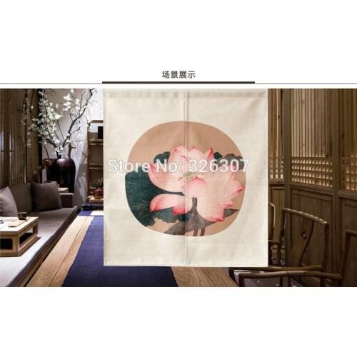 Taiwan Japan Chinese lotus cloth curtain home act portiere hangings 85x90cm 85x120cm 100% Polyester Thicken Door half curtain