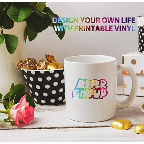 1 Roll Adhesive Cup Decorative Vinyl Sticker Films Vinyl Gradient Easy to Cut PVC Multi-purpose Adhesive Craft Making Tool