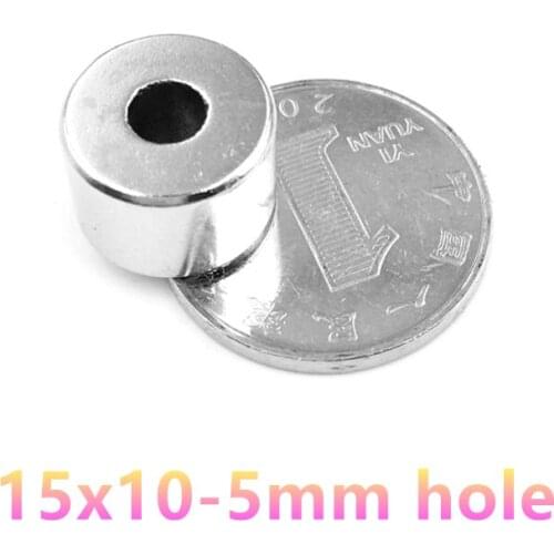 10/20Pcs Round Neodymium Magnet 15x10-5mm Hole N35 NdFeB Countersunk Ring Hole Rare Earth Powerful Permanent Magnetic Magnets
