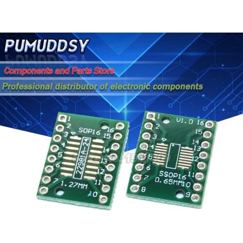 10PCS TSSOP16 SSOP16 SOP16 to DIP16 Transfer Board DIP Pin Board Pitch Adapter
