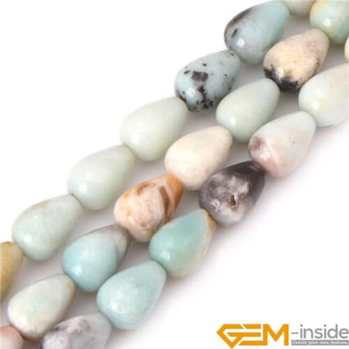 10x15mm Drop Amazonite Stone Beads Natural Stone Beads DIY Loose Beads For Women Strand 15 Inches Wholesale