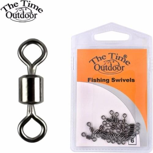 Fishing Rolling Swivels Connector Ball Bearing Solid Rings Swivel For Carp Fishing Accessories 20 Pcs