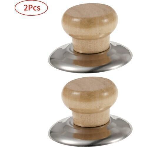 2P Wooden Pot Lid Knob Universal Pot Lid Knob Handle Kitchen Cookware Lid Handgrips Mushroom Knob Handle Replacement Accessories