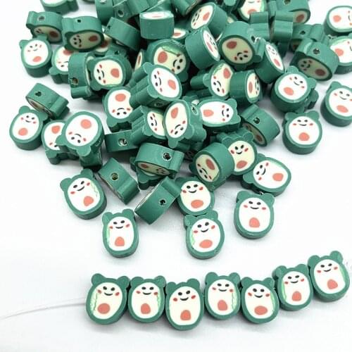 30pcs 10mm Fruit Shape Beads Polymer Clay Spacer Loose Beads for Jewelry Making DIY Bracelet Accessories