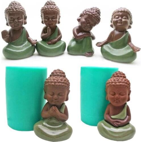 3D Buddha Statu Silicone Mold Handmade Candle Mold Buddha Statue Soap mould Baking Decorative Cake Tools Aromatherapy Art Mold