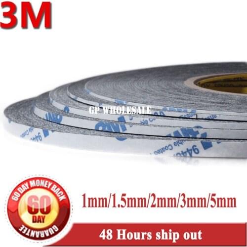 5x Combined 1mm/1.5mm/2mm/3mm/5mm 3M 9448 Black Two Sides Sticky Tape for iphone 4s 5 Samsung HTC Phone LCD Touch Screen Repair