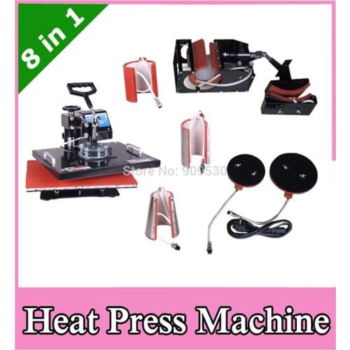 8 In 1 Combo Sublimation printer ,Heat Press Machine, printing For Mug/Cap/T shirt/Phone cases free shipping