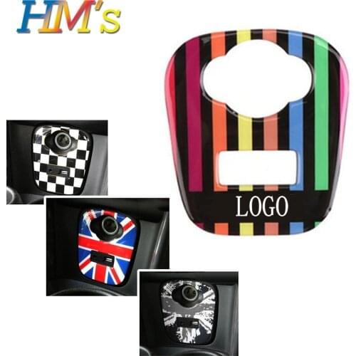 For Mini F56 F55 Accessories Car Interior Cigarette Lighter USB Sticker for Mini Cooper F56 F55 Car Console Panel Cover Stickers