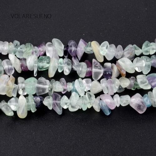 Irregular Flourite Stone Freeform Chip Gravel Natural Loose Beads 16” Pick 3-5-8-12m Spacer Beads For Bracelet Jewelry Making