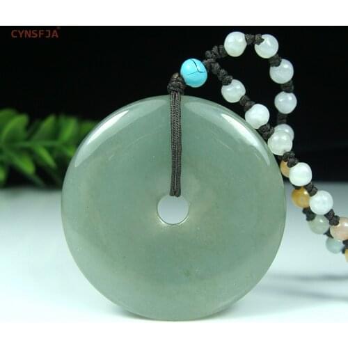 CYNSFJA Real Rare Certified Natural A Grade Burmese Jadeite Amulets Peace Buckle Ice Green Jade Pendant Artwork High Best Gifts