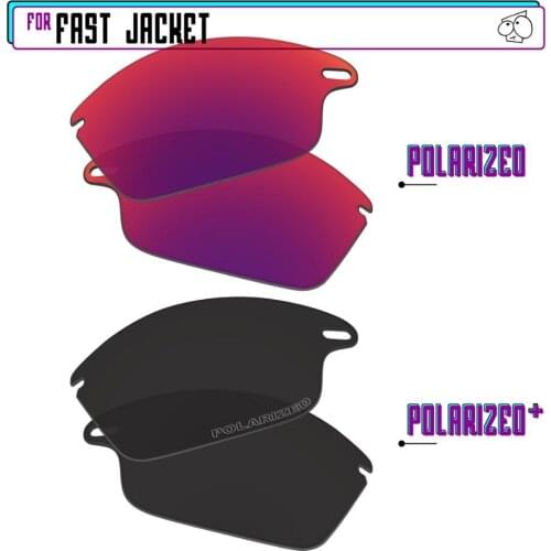 EZReplace Polarized Replacement Lenses for - Oakley Fast Jacket Sunglasses - BlackPPlus-MidnightP