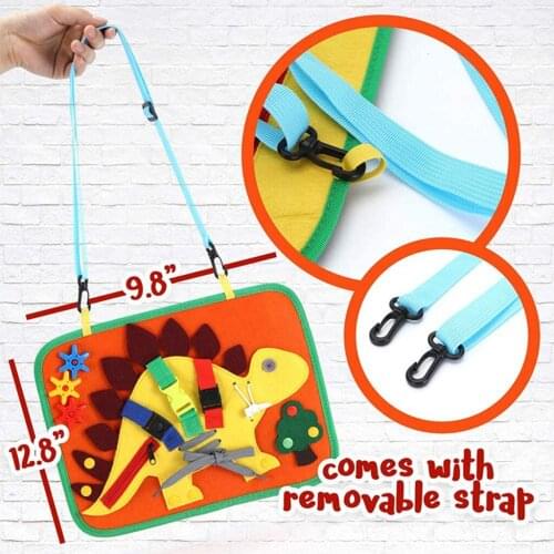 Felt Busy Board Button Dressing Life Motor Skills Toys for Toddlers 1-3 Ages