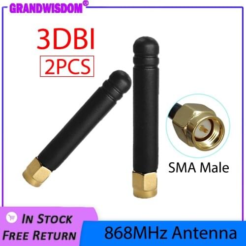 2pcs 868MHz 915MHz Antenna 3dbi SMA Male Connector GSM 915 MHz 868 MHz antena outdoor signal repeater antenne waterproof Lorawan