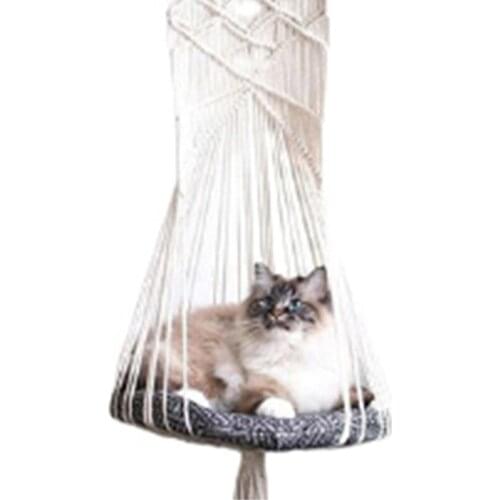 Cotton Rope Hand-Woven Cat Litter Animal Dog Pet Mat Kitty Swing Net Red Ins Eco-Friendly Material and Simple Style Customizable