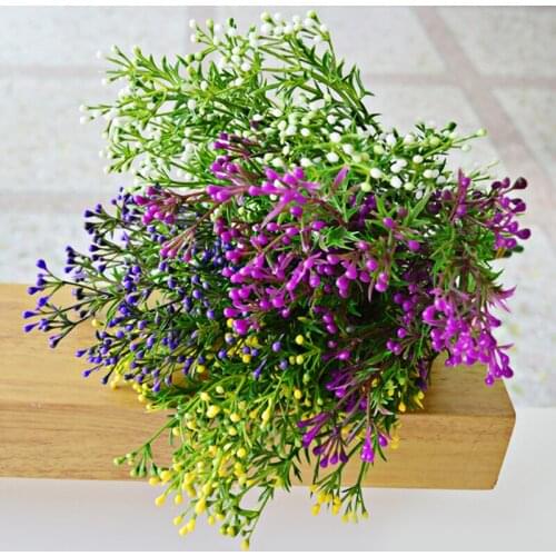 Vivid Artificial Fake plants Simulation Plastic Flower Plants Decorative 1 Bouquet 5 Branchs Wedding Party Office Decor