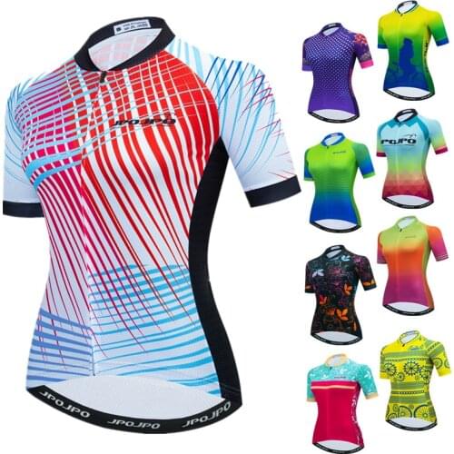 JPOJPO Pro Cycling Jersey Women Summer MTB Bike Jersey Tops Racing Sport Cycling Clothing Road Bicycle Shirt Maillot Ciclismo