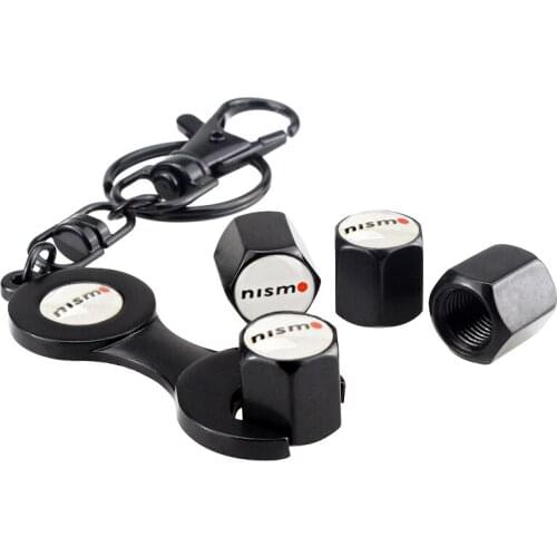 4pcs/set Tire Valve Caps Vehicle Wheel Stem Cover Wrench Setting for Nissan Nismo GTR 370z 350-z X-Trail Sylphy Leaf Tiida Juke