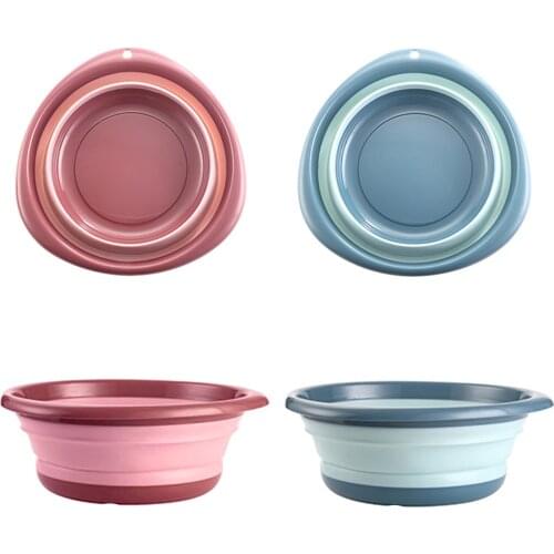 Creative Folding Basin Outdoor Travel Portable Basin Washing Face, Laundry, Vegetable Washing Basin Kitchen Bathroom Accessories