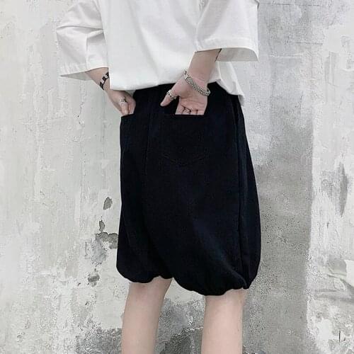 Large summer elastic waist drawstring design personalized Leggings bloomers trendy mens dark loose Harlan shorts