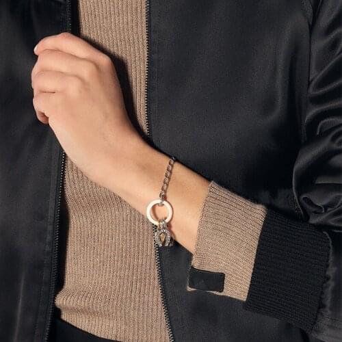 Fashion Simple Flower Bud women Bracelet Zircon Horseshoe Color Block Bracelet Jewelry Gift