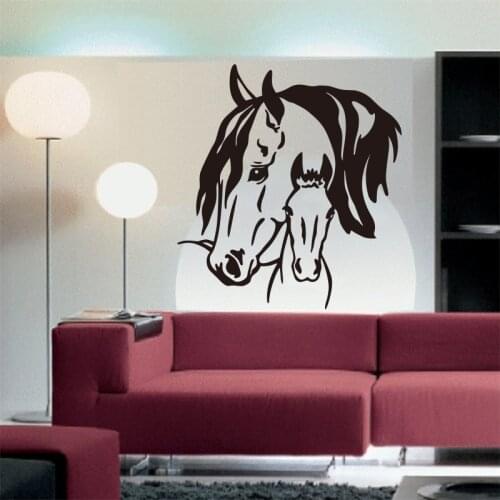 Sticker Horse and Colt Vinyl Carving Removable Wall Art Decal Wallpaper Living Room Mural Home Decoration Painting DW0764